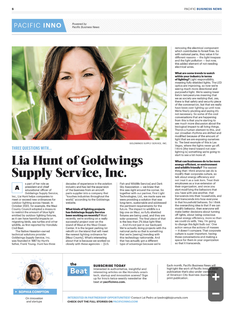 Three Questions with Lia Young Hunt in Pacific Business News